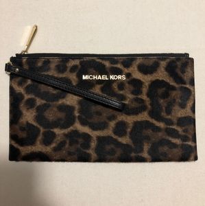 Michael Kors Leopard Print Wristlet